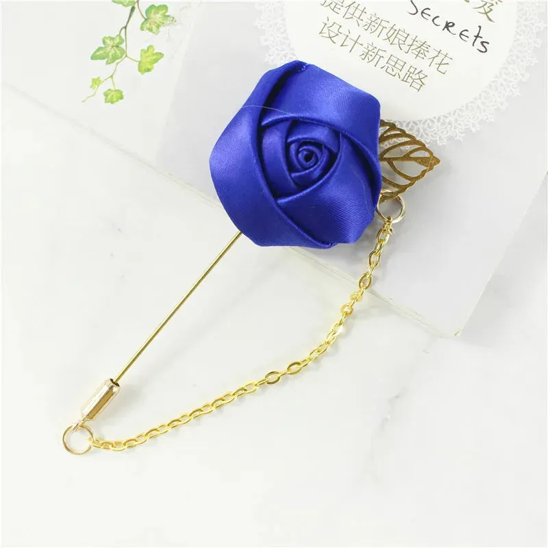Groom Boutonniere Corsage Pins Wedding Silk Flower