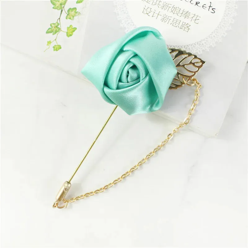 Groom Boutonniere Corsage Pins Wedding Silk Flower