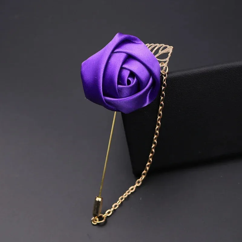 Groom Boutonniere Corsage Pins Wedding Silk Flower