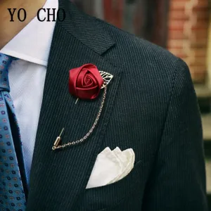 Groom Boutonniere Corsage Pins Wedding Silk Flower
