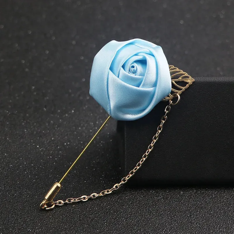 Groom Boutonniere Corsage Pins Wedding Silk Flower