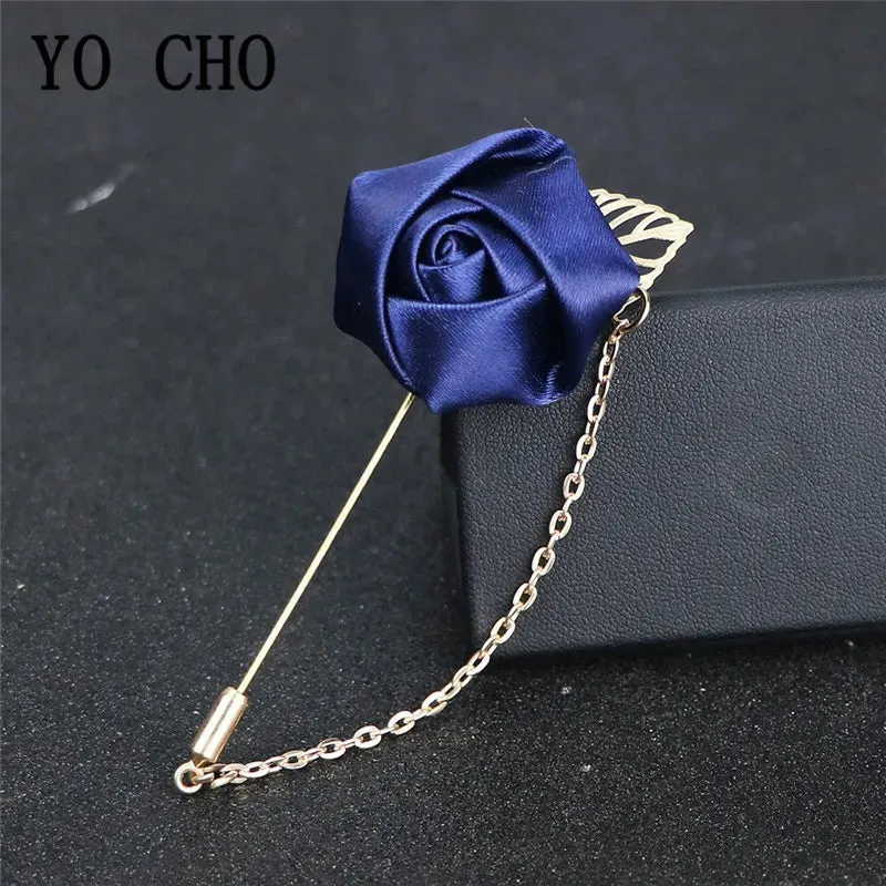 Groom Boutonniere Corsage Pins Wedding Silk Flower