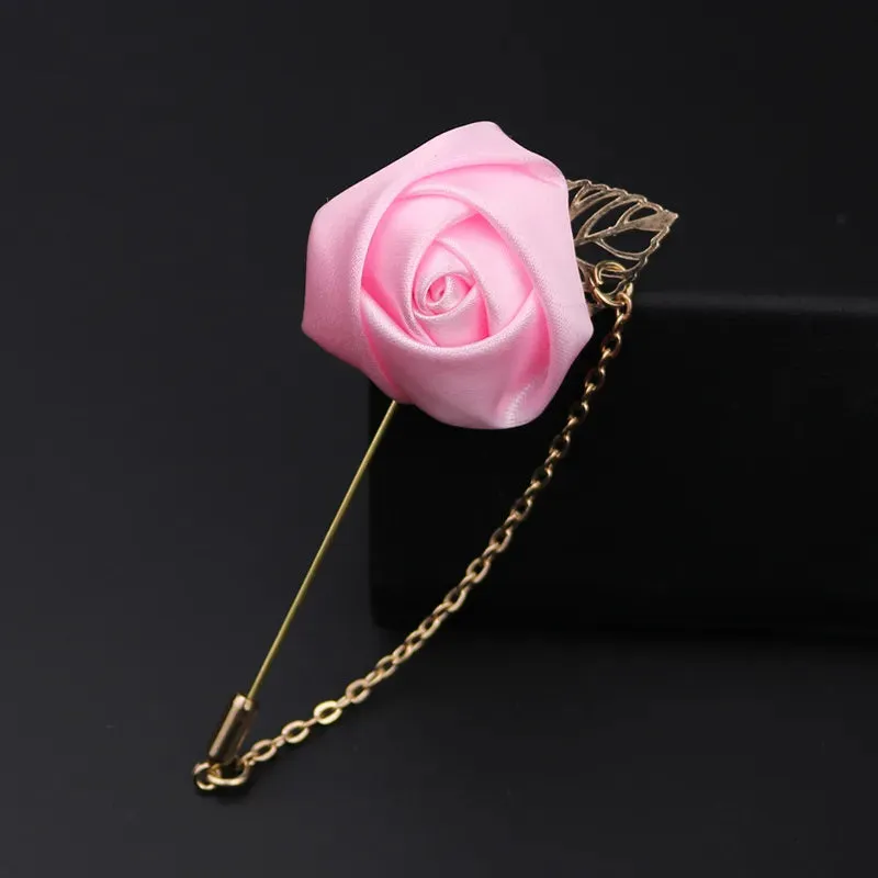 Groom Boutonniere Corsage Pins Wedding Silk Flower