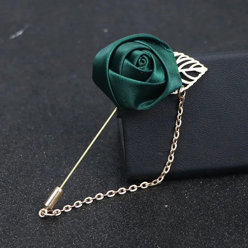 Groom Boutonniere Corsage Pins Wedding Silk Flower