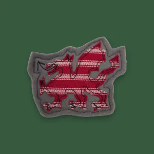 Handcrafted Welsh Dragon Fabric Brooch