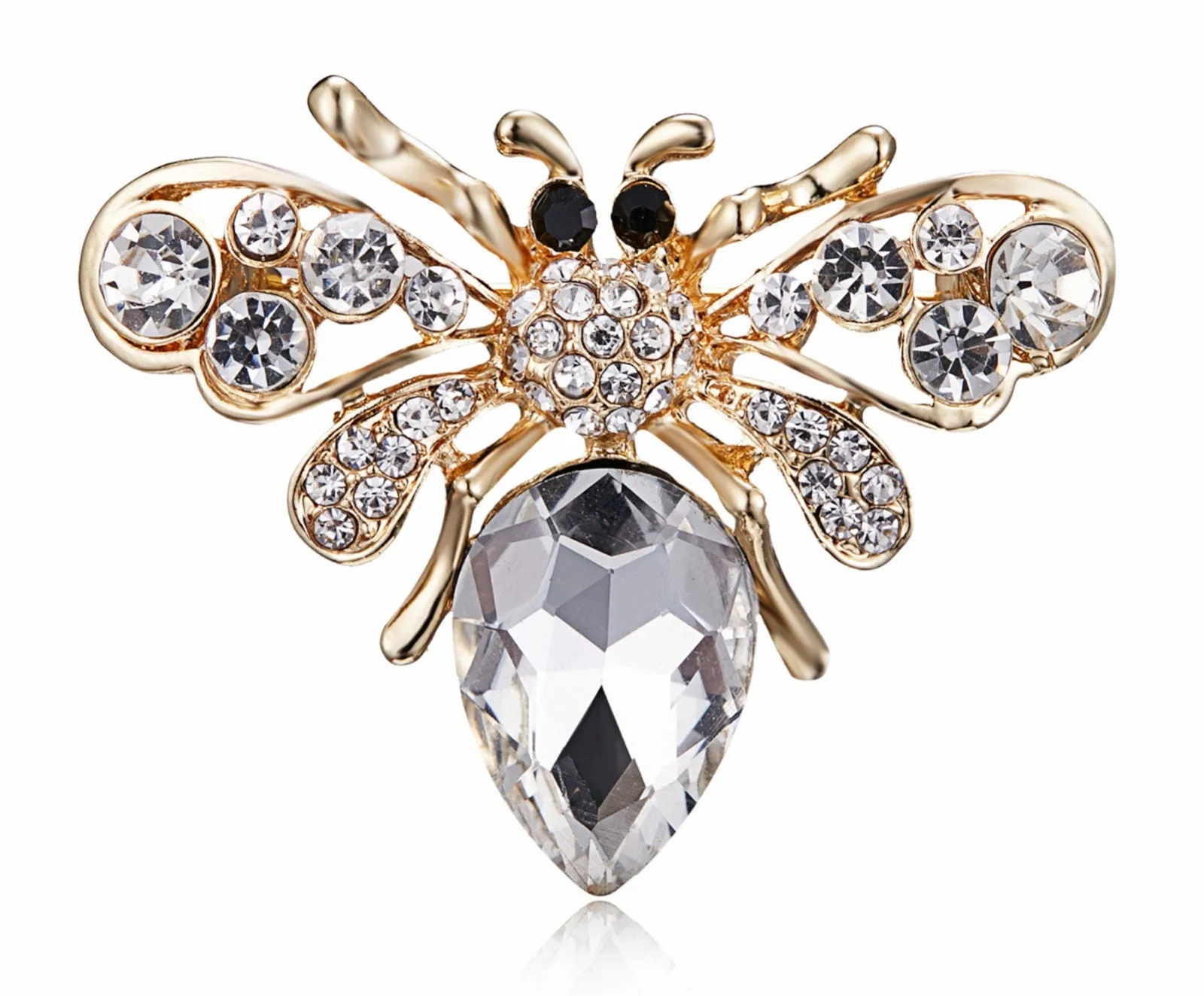 Honey bee brooch gold plated high end design celebrity broach vintage look pin a
