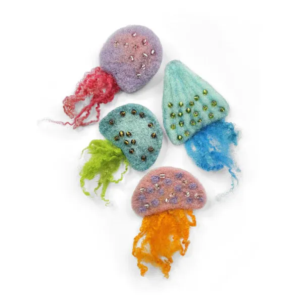 Jellyfish Brooches Needle Felting Craft Kit