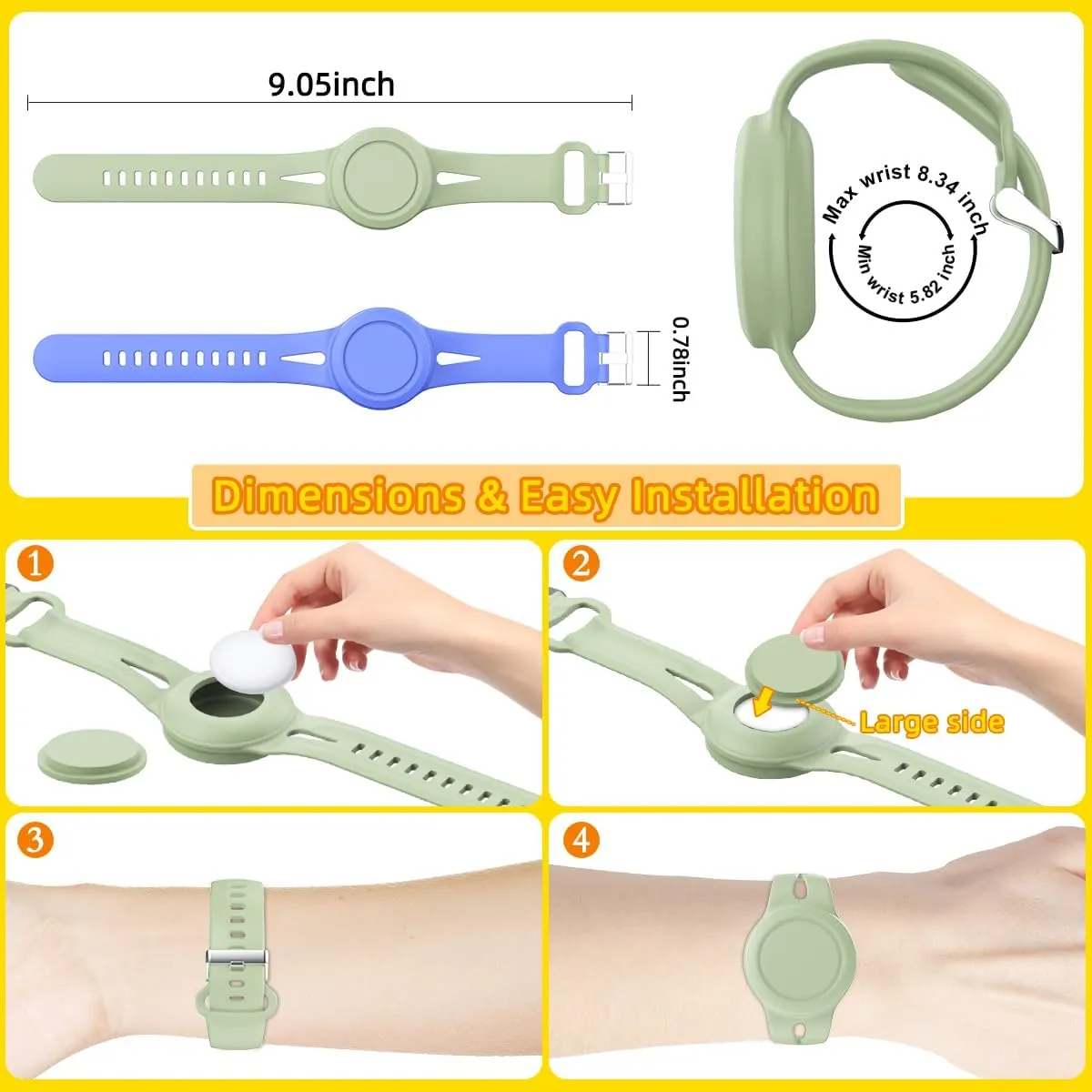 Kids' Waterproof Silicone Anti-loss Wristband