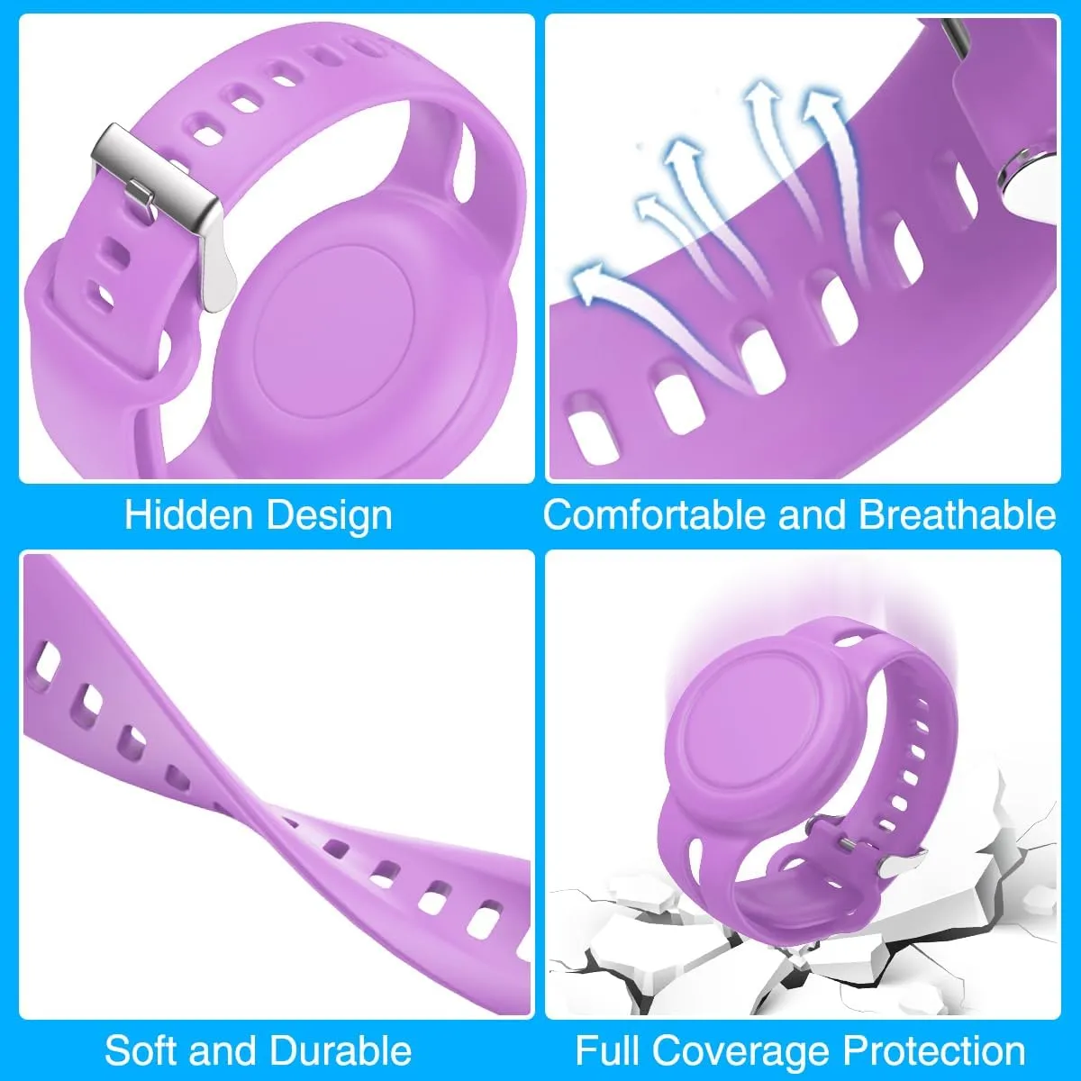 Kids' Waterproof Silicone Anti-loss Wristband