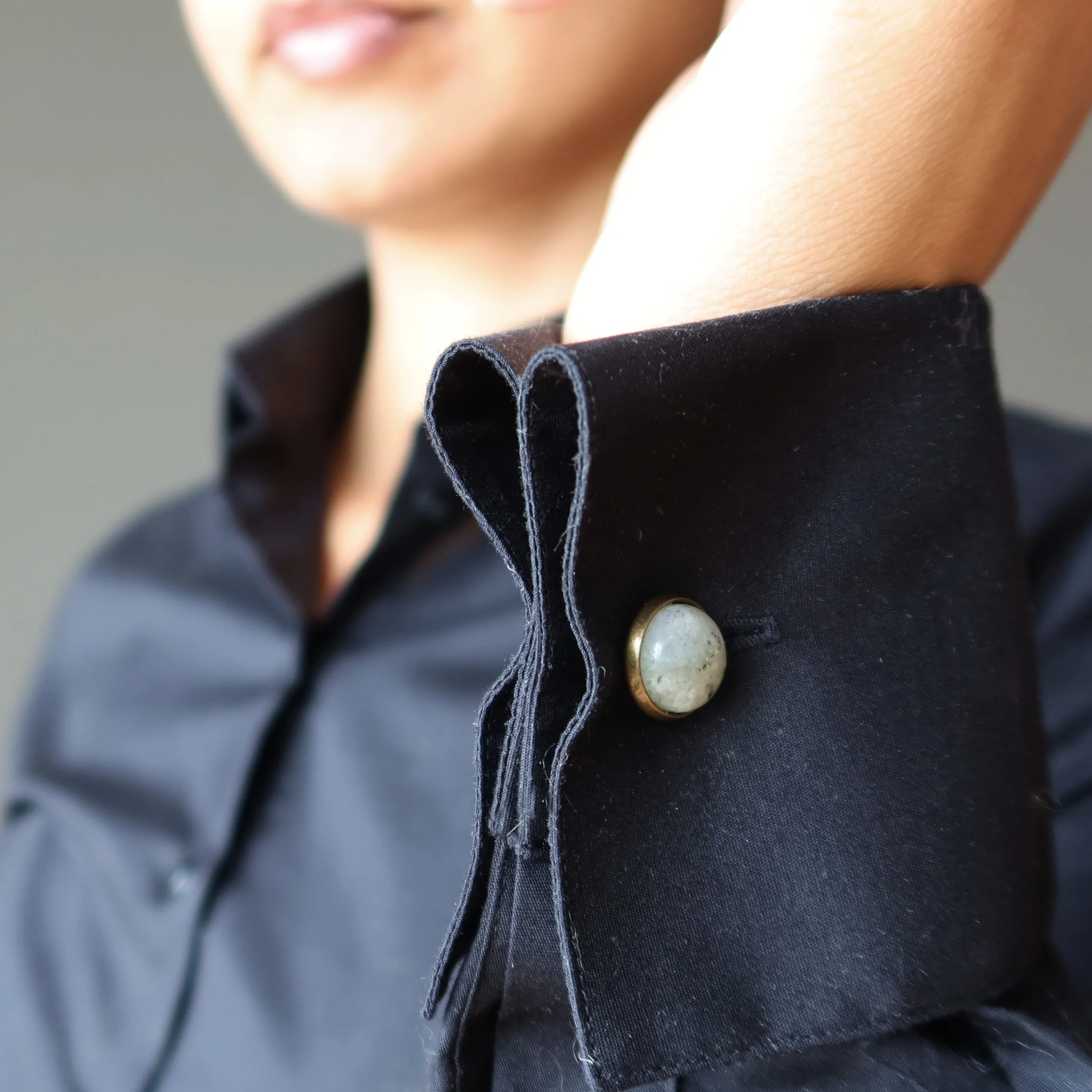 Labradorite Cufflinks Gray Beauty Antiqued Bronze