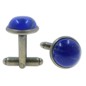 Lapis Cufflinks Peaceful Bronze Blue Stones