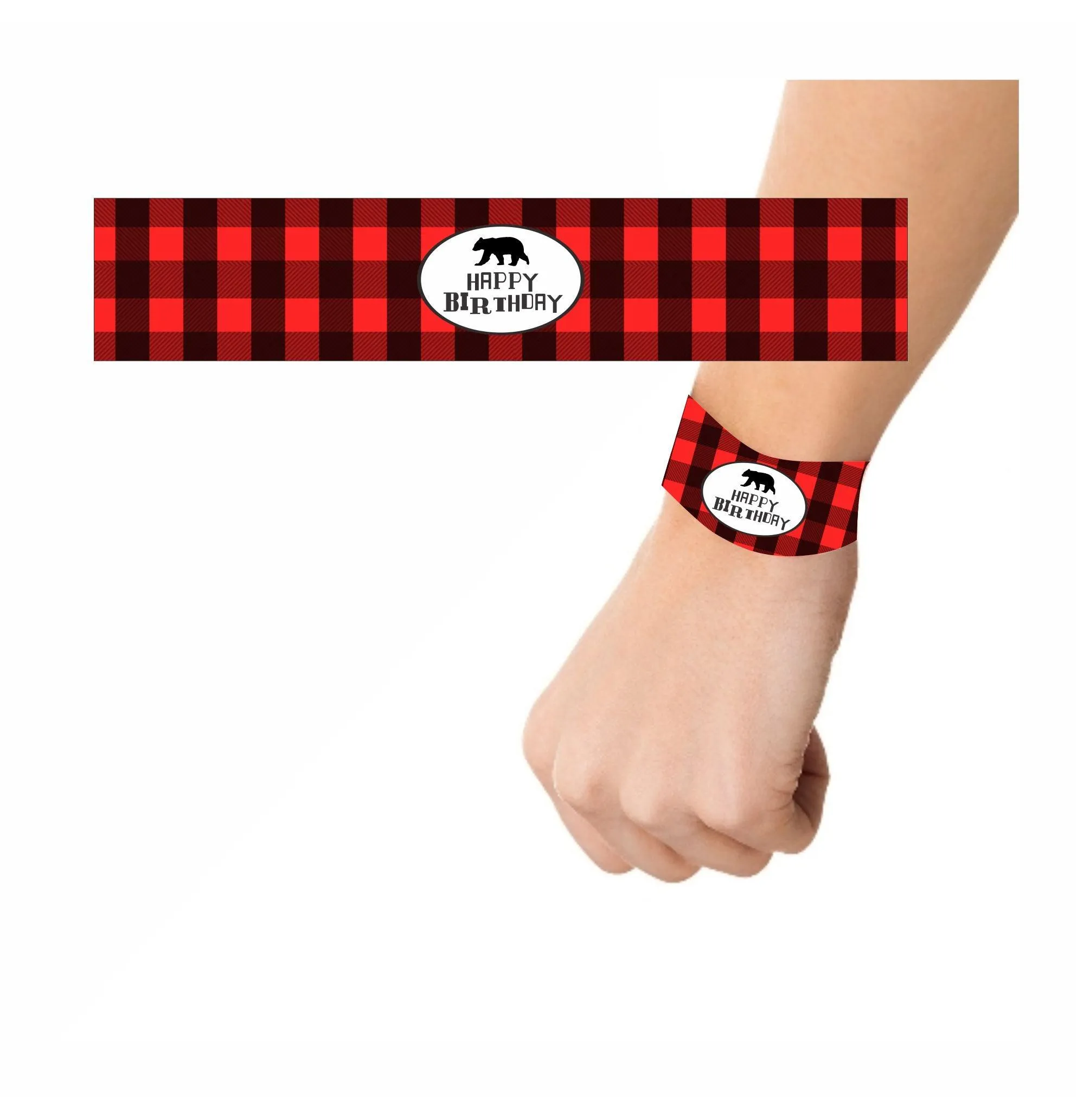 Lumberjack Theme Wrist Bands - Pack of 10