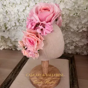 Luxury Flower Girl Crown – Pink Floral Crown for Weddings and Events