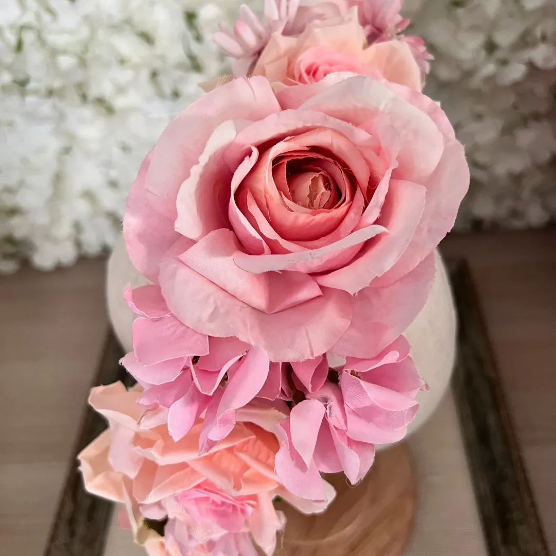 Luxury Flower Girl Crown – Pink Floral Crown for Weddings and Events