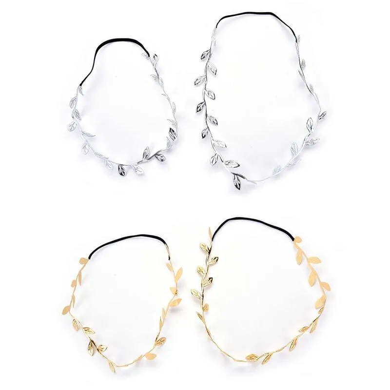 Luxury Modern Gold Silver Leaves Hairbands Summer Hair Accessories Bridal Trendy Jewelry For Mother and  Daughter