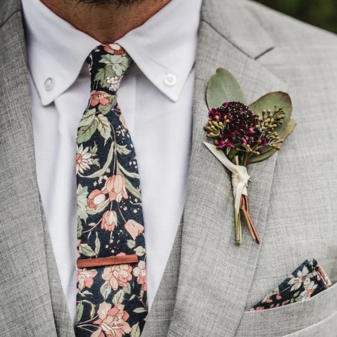 Margot Blue & Pink Floral Tie