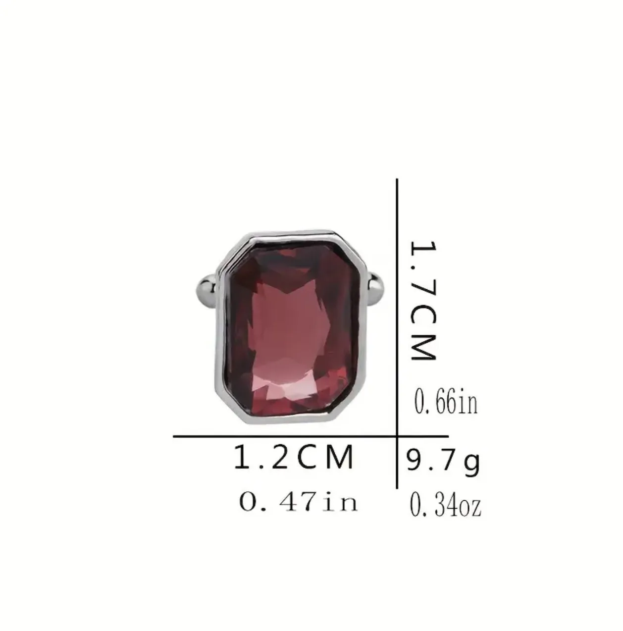 Maroon Rhinestone Cufflinks