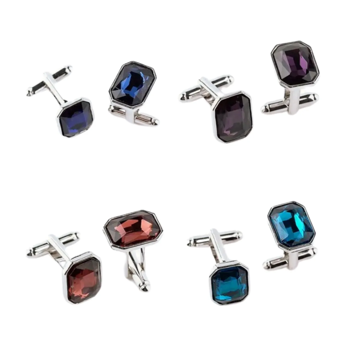 Maroon Rhinestone Cufflinks