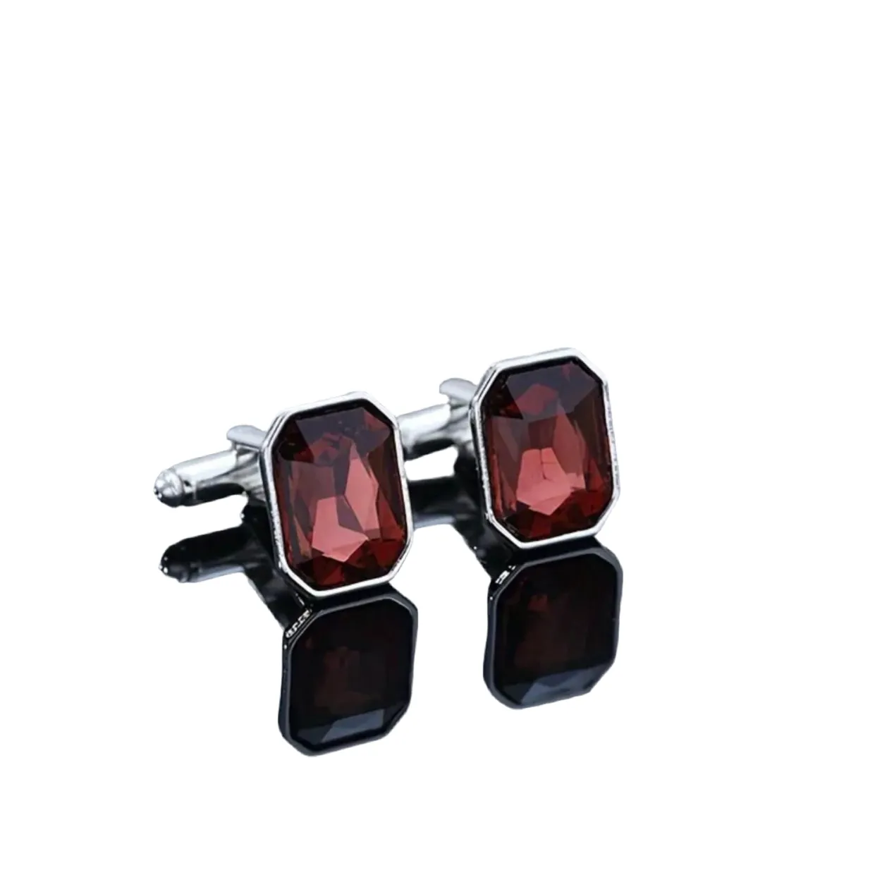 Maroon Rhinestone Cufflinks