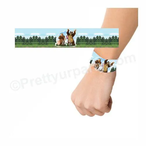 Masha and The Bear Theme Wrist Bands - Pack of 10