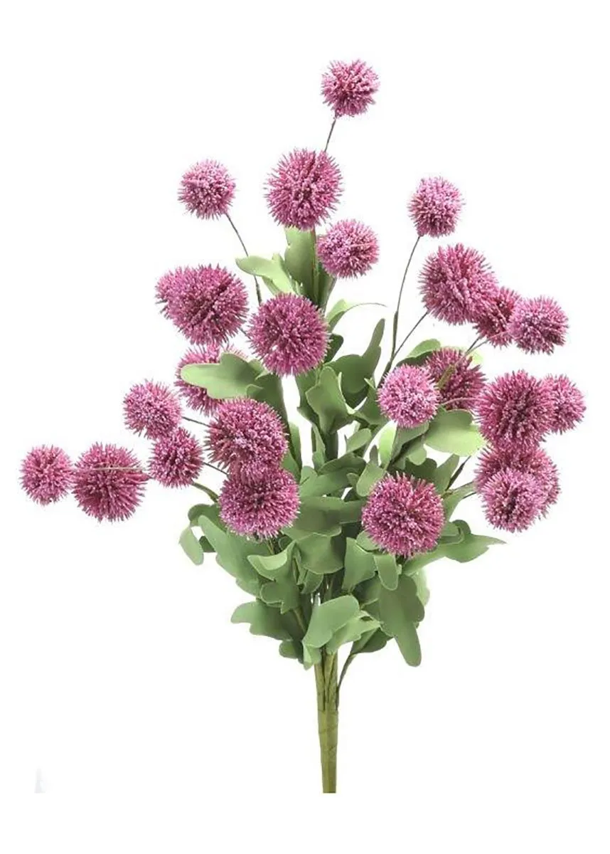 Mauve Pink Fake Echinops Thistle Flowers Bush
