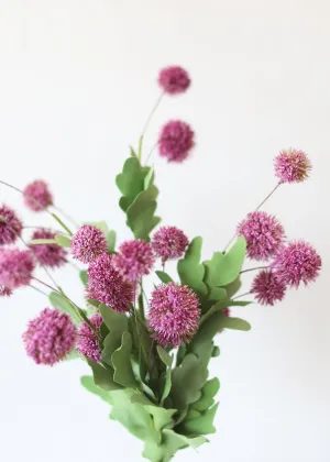 Mauve Pink Fake Echinops Thistle Flowers Bush