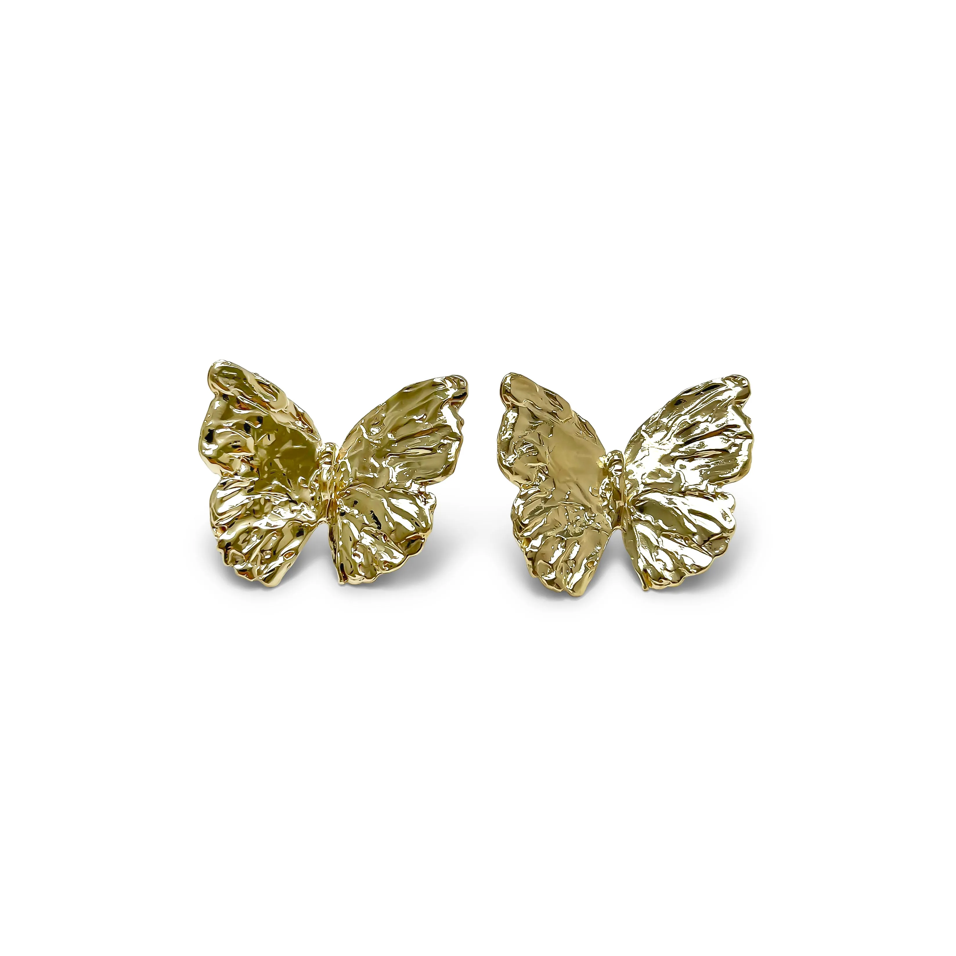 Medium Butterfly Earrings in Thai Gold Brass