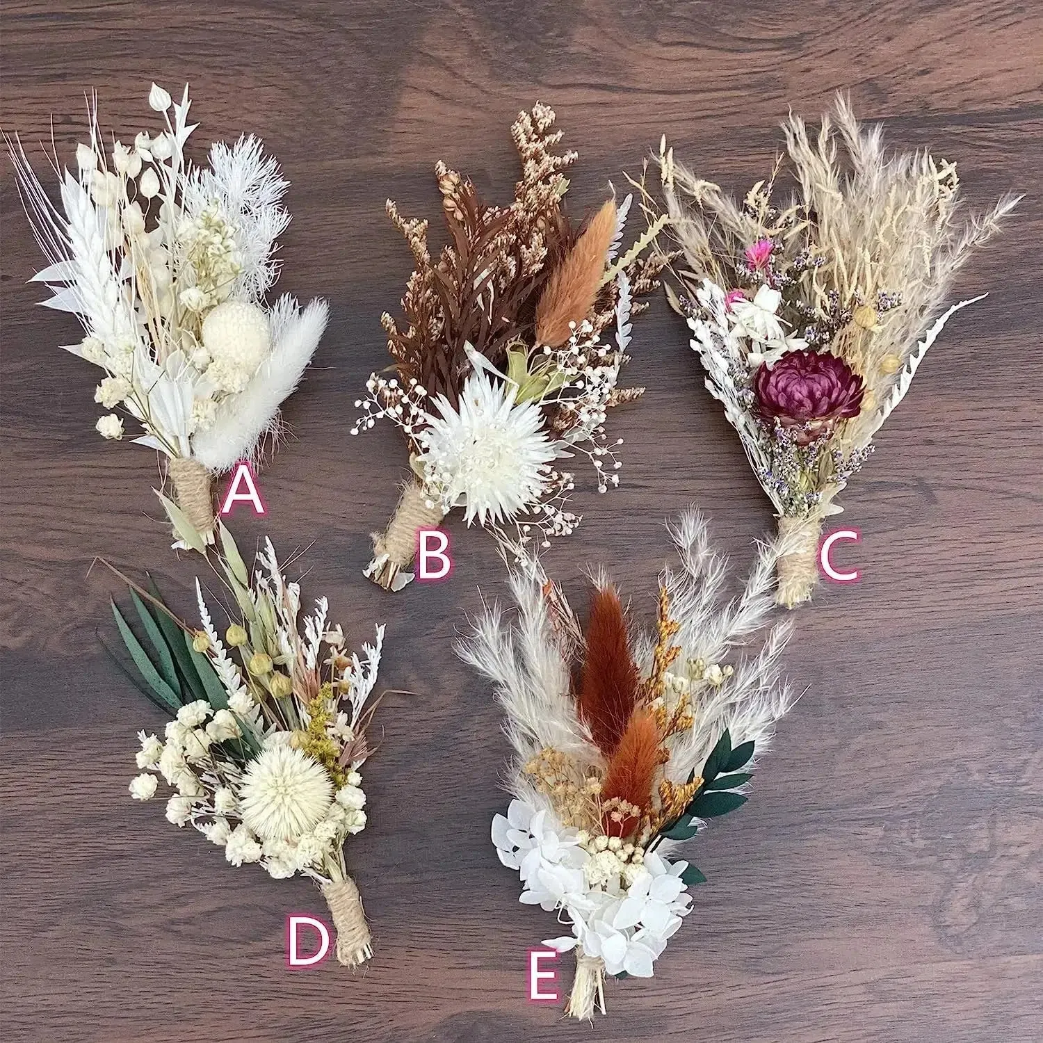 Mini Dried Flower Boutonnieres