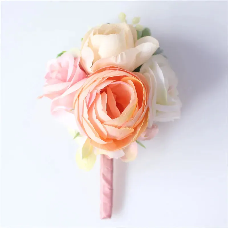 Mini Rose Flowers Head Wrist Flowers & Boutonnieres