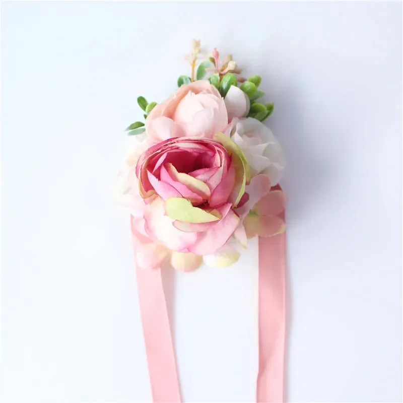 Mini Rose Flowers Head Wrist Flowers & Boutonnieres
