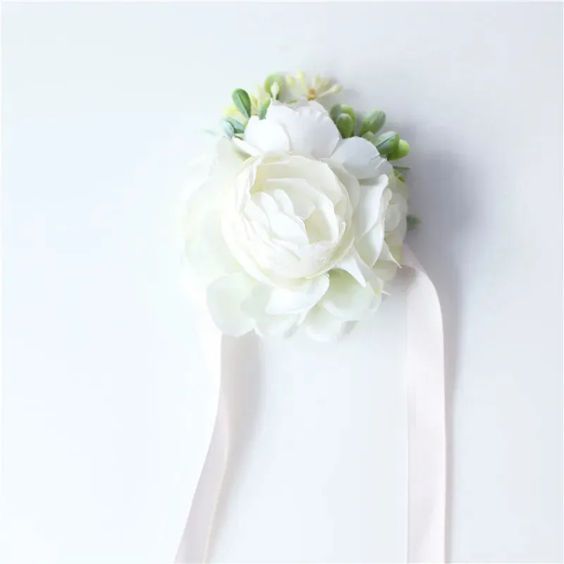 Mini Rose Flowers Head Wrist Flowers & Boutonnieres