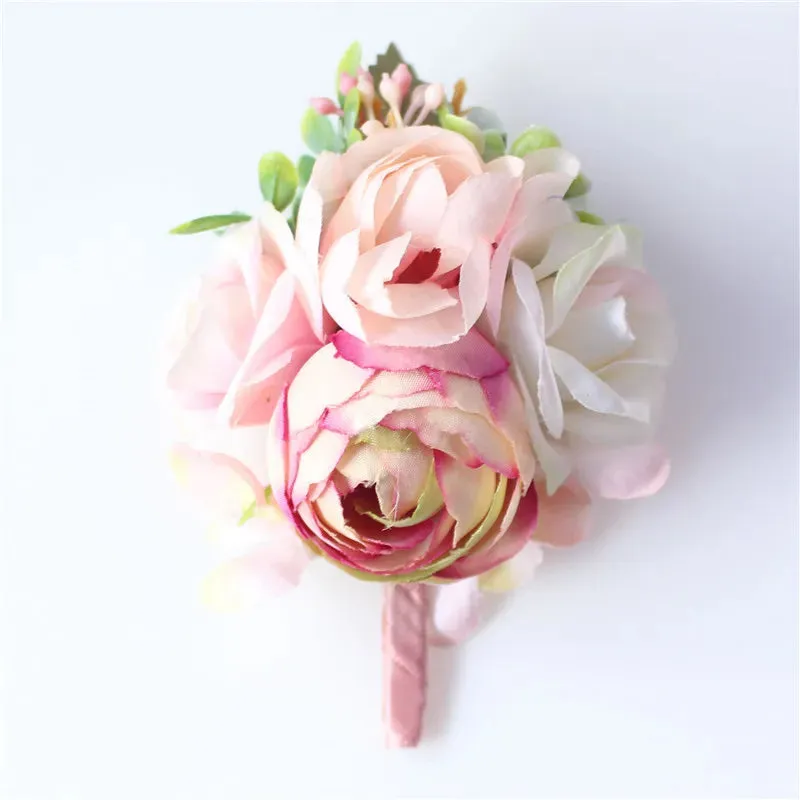 Mini Rose Flowers Head Wrist Flowers & Boutonnieres