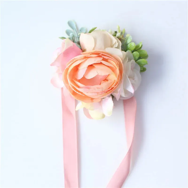 Mini Rose Flowers Head Wrist Flowers & Boutonnieres