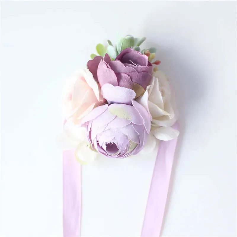 Mini Rose Flowers Head Wrist Flowers & Boutonnieres