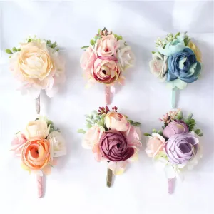 Mini Rose Flowers Head Wrist Flowers & Boutonnieres
