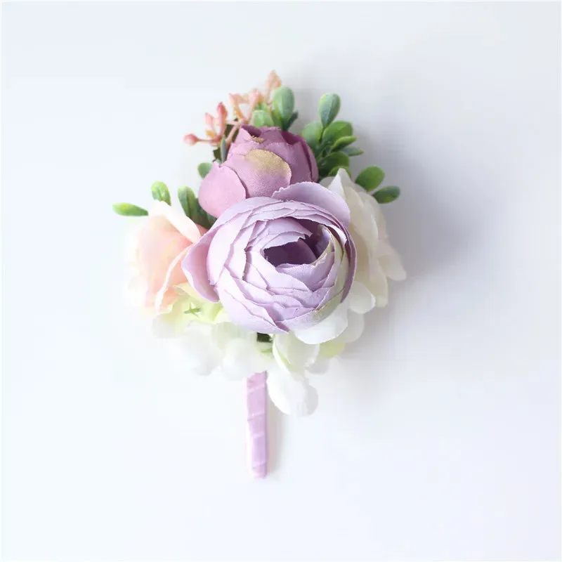 Mini Rose Flowers Head Wrist Flowers & Boutonnieres