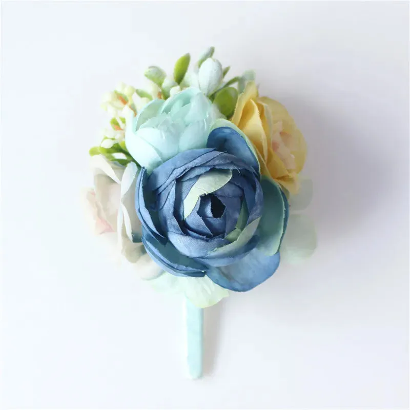 Mini Rose Flowers Head Wrist Flowers & Boutonnieres