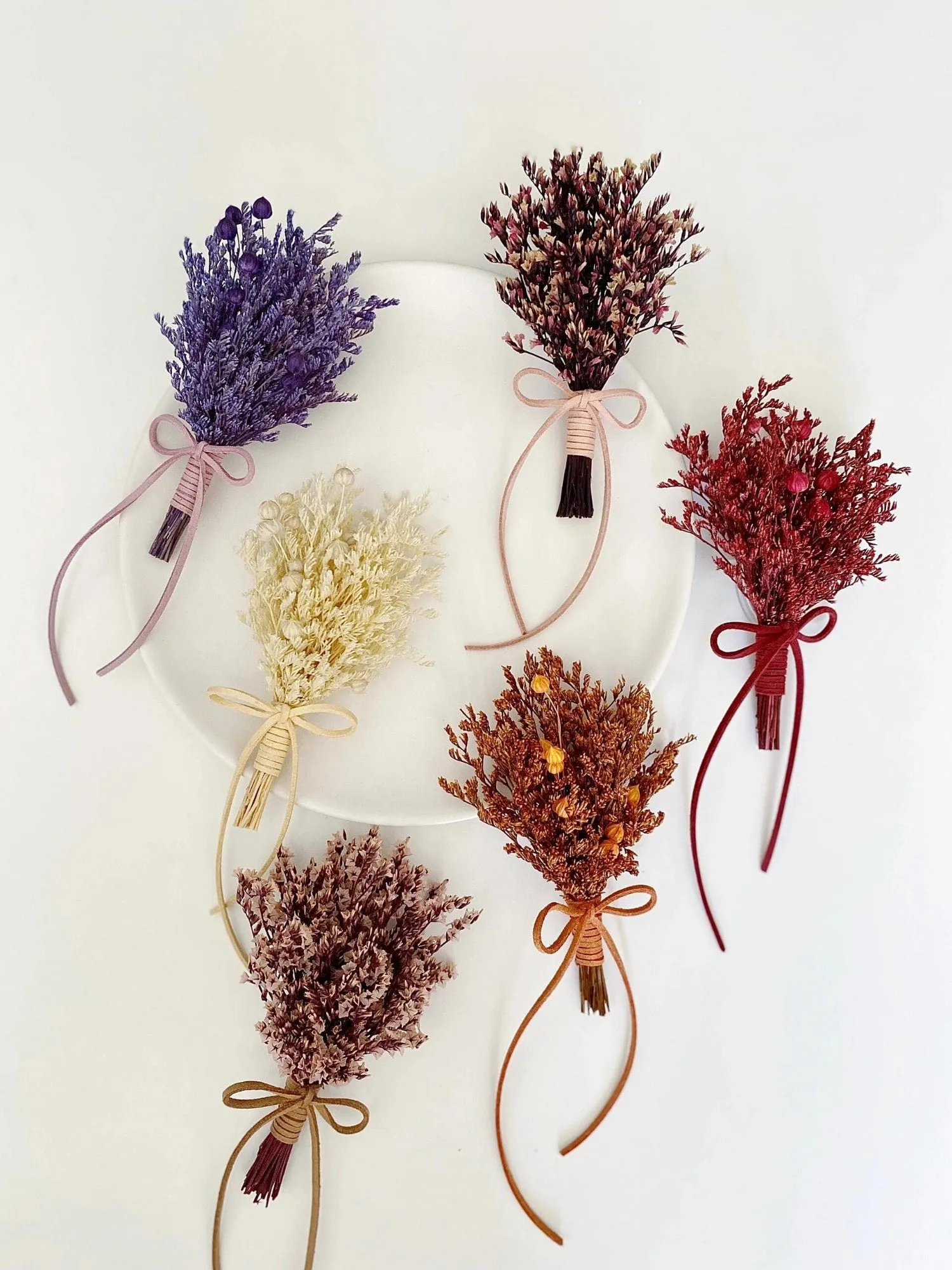 Multi-Color Dried Flower Boutonniere Collection – Rustic Wedding Keepsakes