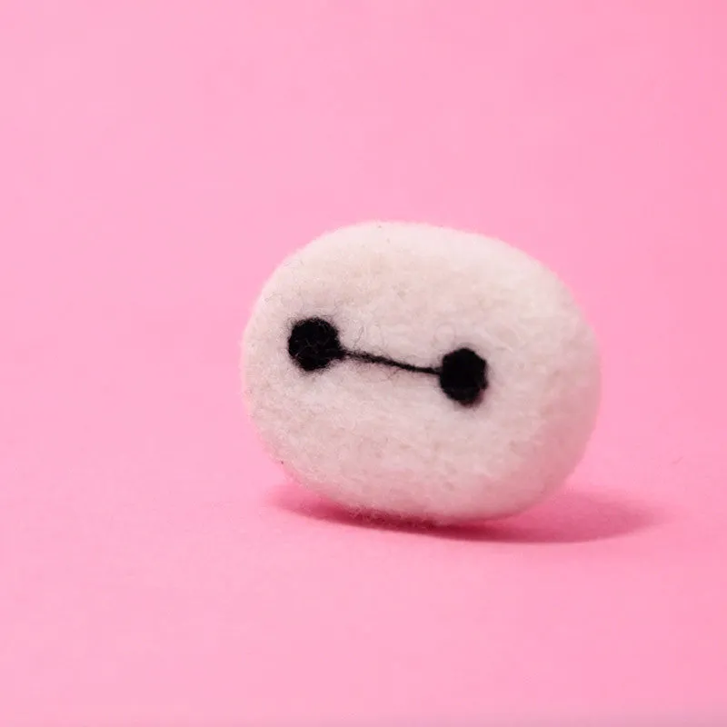 Needle Felted Felting project Big Hero 6 Baymax Cute Brooch