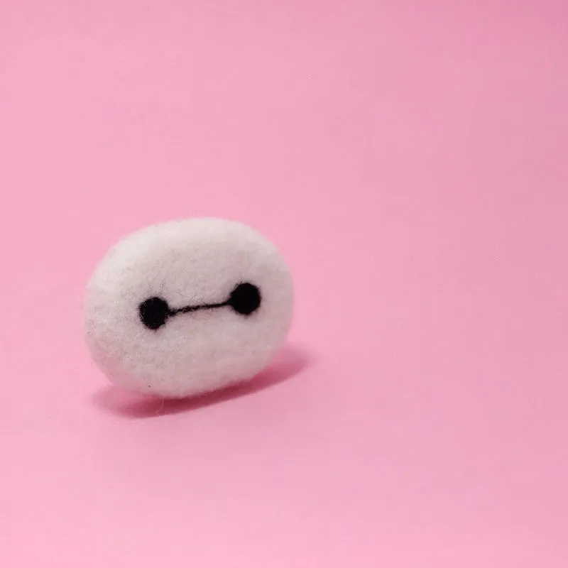 Needle Felted Felting project Big Hero 6 Baymax Cute Brooch