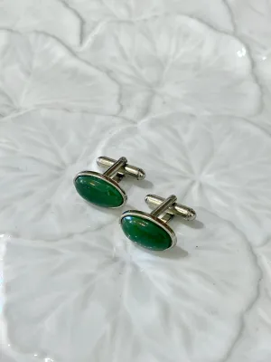 NZ Pounamu Greenstone Oval Cufflinks