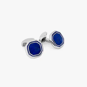 Octagon Cufflinks Onyx/ Lapis / MOP / Tiger Eye with Rhodium finish
