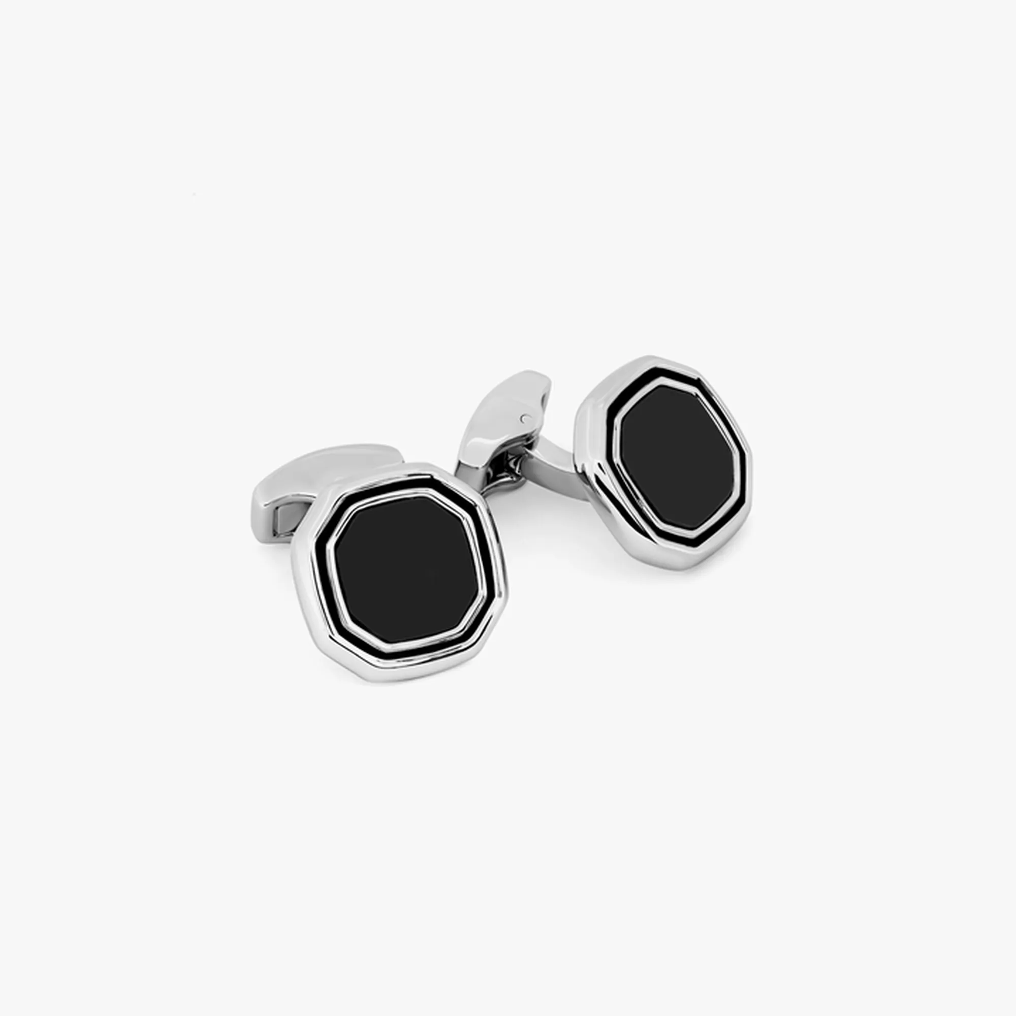 Octagon Cufflinks Onyx/ Lapis / MOP / Tiger Eye with Rhodium finish