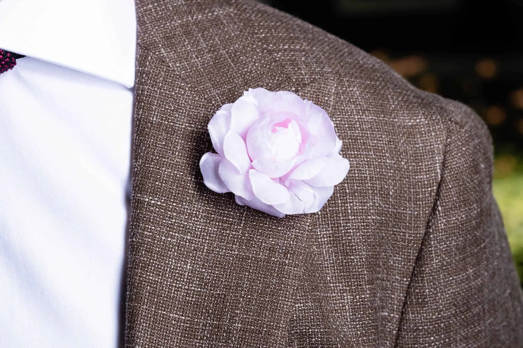 Pale Pink Camellia Boutonnière Flower