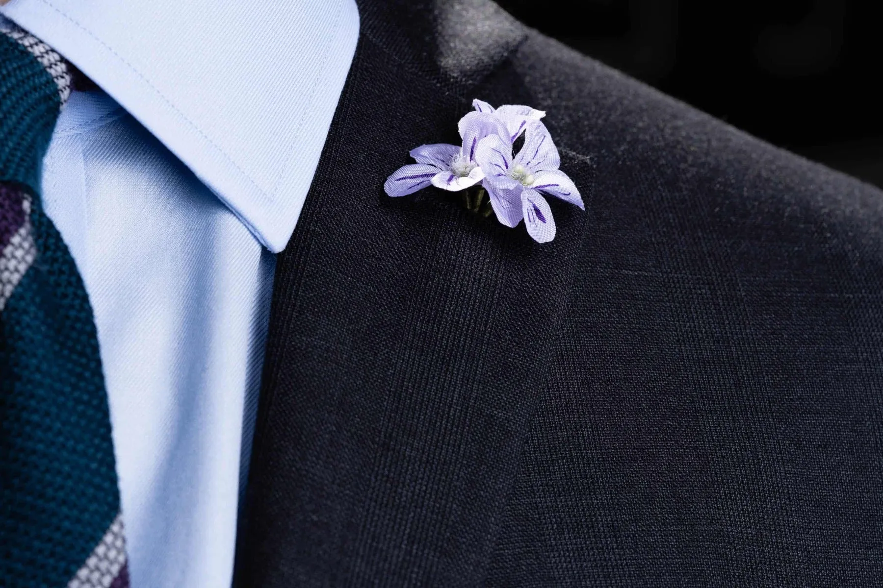 Pale Violet Triple Wood Sorrel Boutonnière Flower
