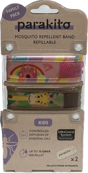 Para'Kito Kids Wristband 2-Pack Mosquito Repellent With 2 Refills