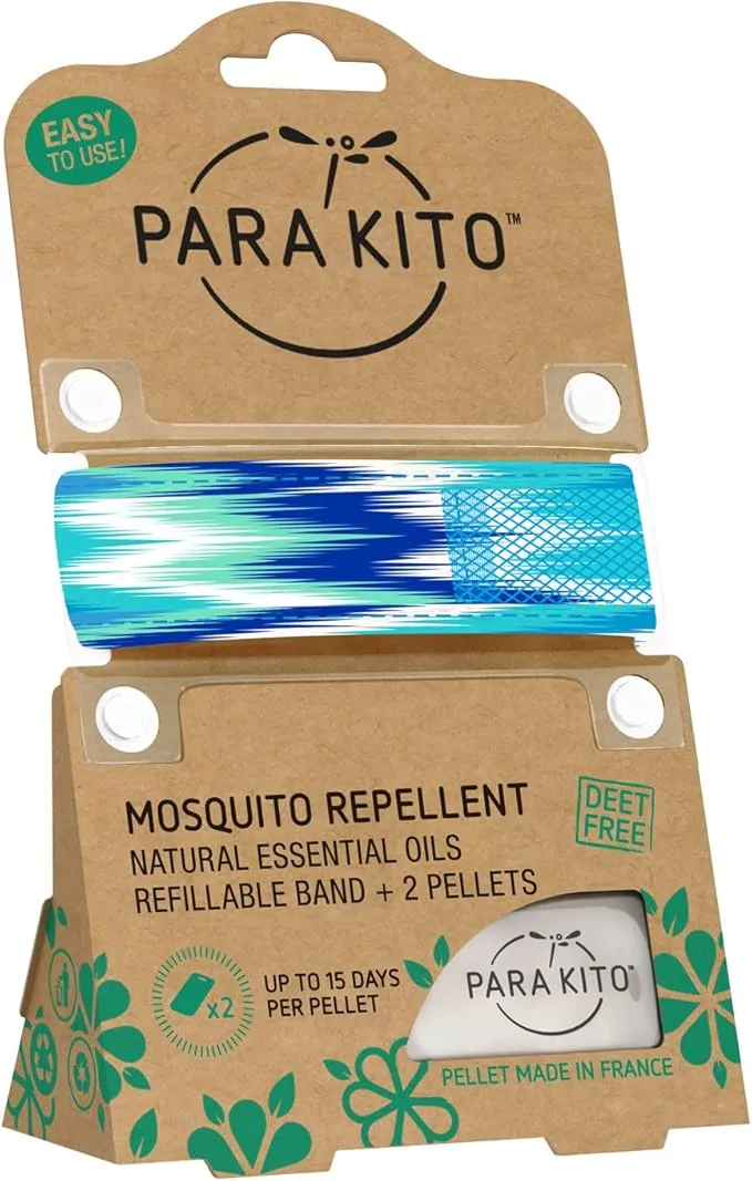 PARA'KITO Mosquito Insect & Bug Protection Wristband - Mosquito Stickers & Bug Spray Alternative - Summer Essentials, Beach Accessories, Hiking & Camping Essentials - Natural Essential Oils (Bora)