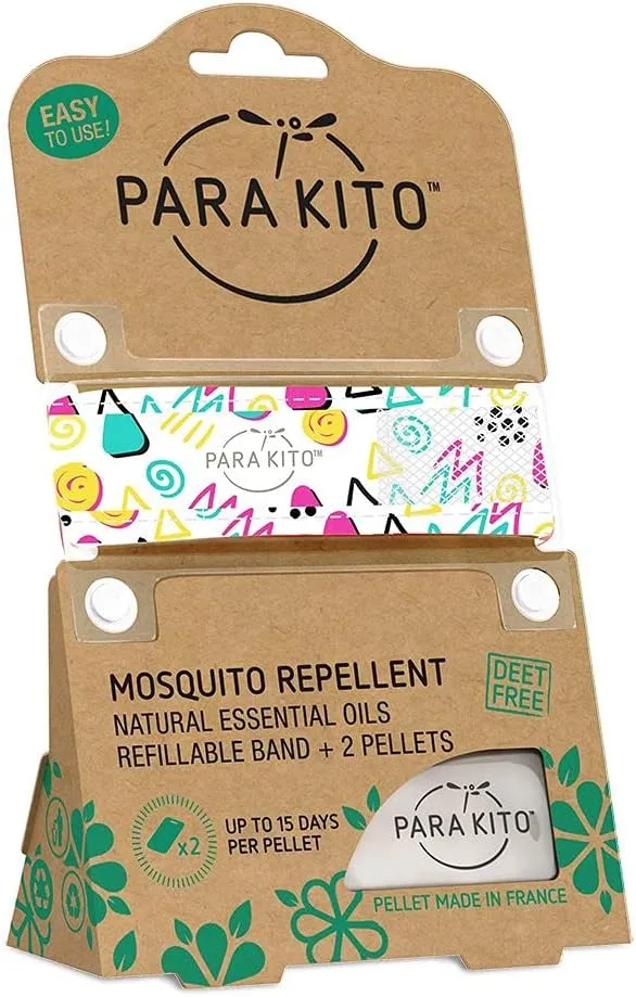 PARA'KITO Mosquito Insect & Bug Protection Wristband - Mosquito Stickers & Bug Spray Alternative - Summer Essentials, Beach Accessories, Hiking & Camping Essentials - Natural Essential Oils (Candy)