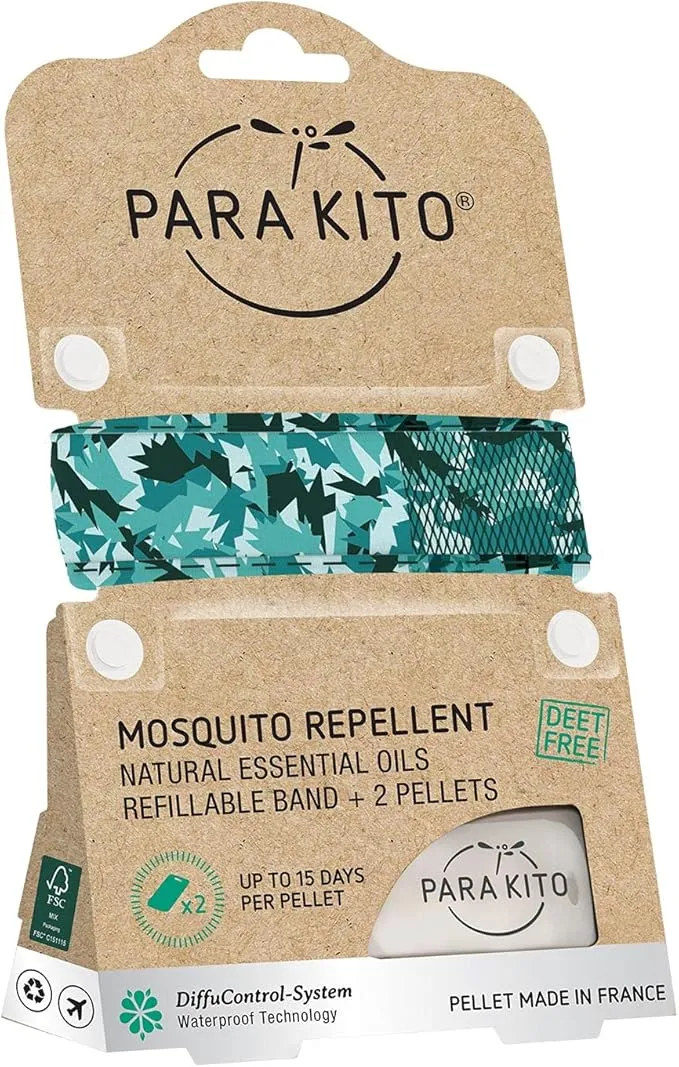 PARA'KITO Mosquito Insect & Bug Protection Wristband - Mosquito Stickers & Bug Spray Alternative - Summer Essentials, Beach Accessories, Hiking & Camping Essentials - Natural Essential Oils (Conceal)