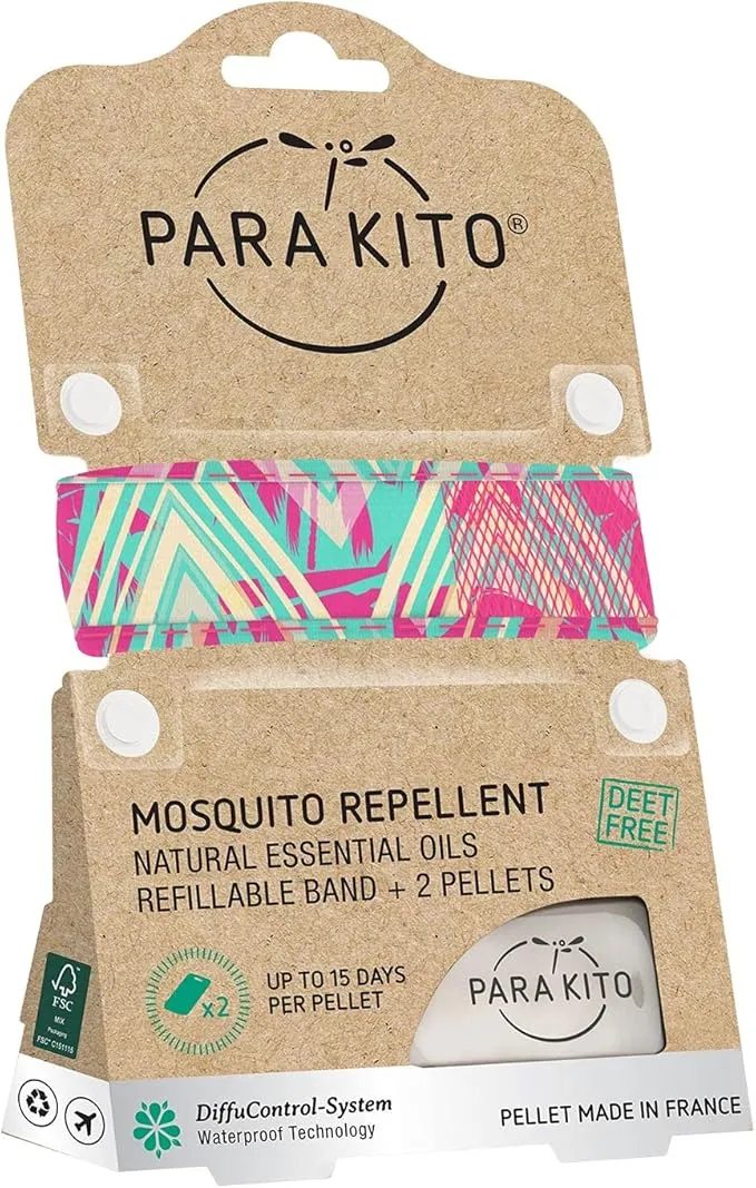 PARA'KITO Mosquito Insect & Bug Protection Wristband - Mosquito Stickers & Bug Spray Alternative - Summer Essentials, Beach Accessories, Hiking & Camping Essentials - Natural Essential Oils (Key West)